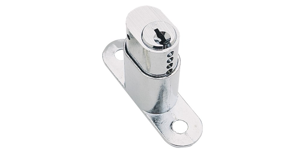 cerradura de pulsador o presión ovalada con llave de serreta